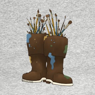 Paint Brush Rain Boots T-Shirt